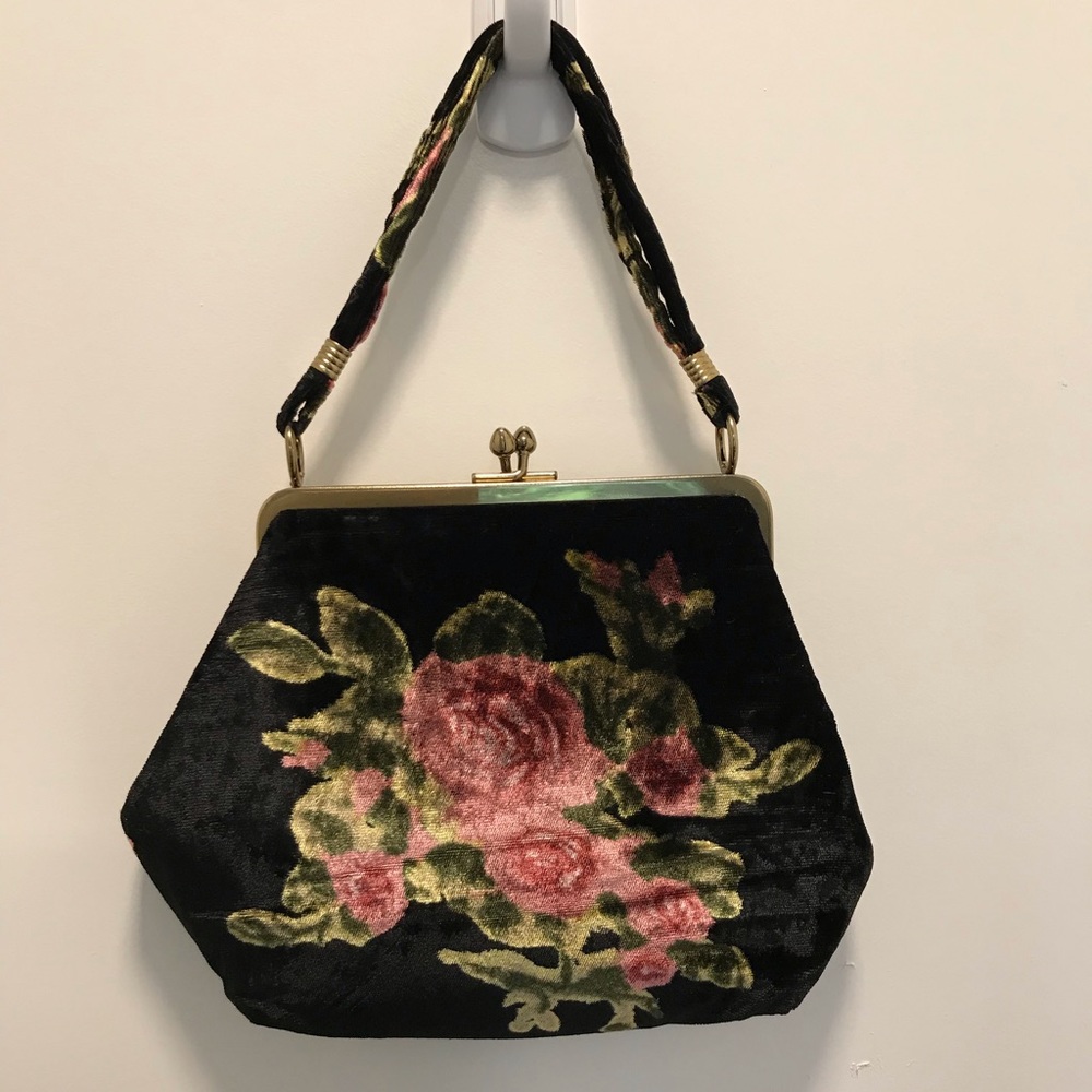 Vintage Velvet Black Purse